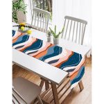 Realhomes Renkli Zemin Üzerinde Geometrik Çizim Dijital Baskılı Özel Tasarım Süet Runner Realhomes