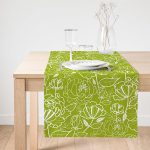 - SuetRunner-7611-Gorsel1 - Realhomes  Realhomes Rengarenk Zemin Üzerinde Onedraw Çizimli Çiçek Desenli Dijital Baskılı Özel Tasarım Süet Runner Realhomes