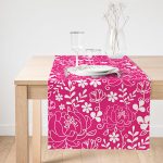 Realhomes Rengarenk Zemin Üzerinde Çiçek Desenli Dijital Baskılı Özel Tasarım Süet Runner Realhomes