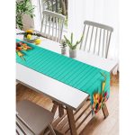 Realhomes Çiçek Temalı Dijital Baskılı Dekoratif Özel Tasarım Süet Runner Realhomes