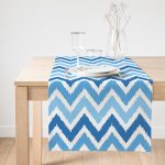 Realhomes Zigzag Desen Dijital Baskılı Dekoratif Özel Tasarım Süet Runner Realhomes