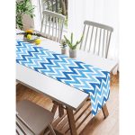 Realhomes Zigzag Desen Dijital Baskılı Dekoratif Özel Tasarım Süet Runner Realhomes