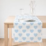 Realhomes Kalp Desen Dijital Baskılı Süet Runner Realhomes