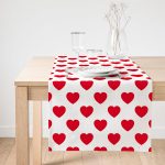 Realhomes Kalp Desen Dijital Baskılı Süet Runner Realhomes