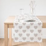 Realhomes Kalp Desen Dijital Baskılı Süet Runner Realhomes