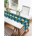 Realhomes Renkli Zemin Üzerinde Geometrik Desenli Yaprak Motifli Dijital Baskılı Özel Tasarım Süet Runner Realhomes