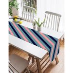 Realhomes Renkli Zemin Üzerinde Pastel Renkli Yatay Çizgili Dijital Baskılı Özel Tasarım Süet Runner Realhomes