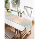 - SuetRunner-7981-Gorsel2 - Realhomes  Realhomes Pastel Zemin Üzerinde Gold Detaylı Yaprak Desenli Dijital Baskılı Özel Tasarım Süet Runner Realhomes