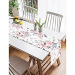 - SuetRunner-8004-Gorsel2 - Realhomes Pembe Beyaz Gül Gri Yapraklar Yapraklar Desenli Dijital Baskılı Özel Tasarım Süet Runner Realhomes