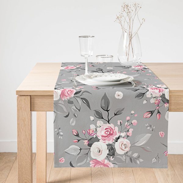 Realhomes Renkli Zemin Üzerinde Flamingo Desenli Yaprak Motifli Dijital Baskılı Özel Tasarım Süet Runner Realhomes