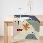 Realhomes Pastel Zemin Üzerinde Onedraw Çizimli Bayan Silüeti Dijital Baskılı Özel Tasarım Süet Runner Realhomes