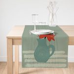 - SuetRunner-8125-Gorsel1 - Realhomes  Realhomes Pastel Zemin Üzerinde Vazo Desenli  Dijital Baskılı Özel Tasarım Süet Runner Realhomes