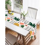 Realhomes Beyaz Zemin Üzerinde Yaprak Desenli Dijital Baskılı Özel Tasarım Süet Runner Realhomes