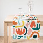 - SuetRunner-8161-Gorsel1 - Realhomes  Realhomes Beyaz Zemin Üzerinde Geometrik Desenli Dijital Baskılı Özel Tasarım Süet Runner Realhomes