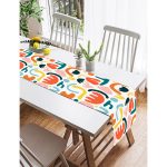 - SuetRunner-8161-Gorsel2 - Realhomes  Realhomes Beyaz Zemin Üzerinde Geometrik Desenli Dijital Baskılı Özel Tasarım Süet Runner Realhomes