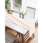 Realhomes Renkli Zemin Üzerinde Gold Detaylı Geometrik Çizimli Dijital Baskılı Özel Tasarım Süet Runner Realhomes