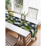 - SuetRunner-8342-Gorsel2 - Realhomes  Realhomes Siyah Zemin Üzerinde Yaprak Desenli Dijital Baskılı Özel Tasarım Süet Runner Realhomes