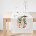 Realhomes Çiçek Penceresi Desen Dijital Baskılı Süet Runner Realhomes