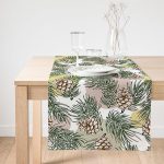 Realhomes Beyaz Zemin Üzerinde Renkli Puantiyeli Sonbahar Yapraklı Dijital Baskılı Özel Tasarım Süet Runner Realhomes