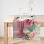 Realhomes Çiçek Temalı Dijital Baskılı Süet Runner Realhomes