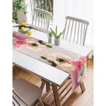 Realhomes Çiçek Temalı Dijital Baskılı Süet Runner Realhomes