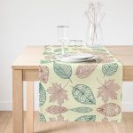 Realhomes Yaprak Temalı Dijital Baskılı Süet Runner Realhomes