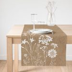 Realhomes Rengarenk Zemin Üzerinde Beyaz Çiçek Desenli Dijital Baskılı Özel Tasarım Süet Runner Realhomes