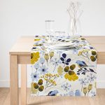 - SuetRunner-8434-Gorsel1 - Realhomes Realhomes Beyaz Zemin Üzerinde Rengarenk Çiçek Desenli Dijital Baskılı Özel Tasarım Süet Runner Realhomes