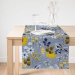 Realhomes Rengarenk Zemin Üzerinde Çiçek Desenli Dijital Baskılı Özel Tasarım Süet Runner Realhomes