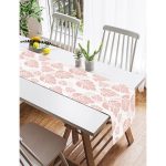 - SuetRunner-8448-Gorsel2 - Realhomes  Realhomes Pastel Zemin Üzerinde Beyaz Yaprak Desenli Dijital Baskılı Özel Tasarım Süet Runner Realhomes