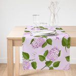 Realhomes Rengarenk Zemin Üzerinde Yeşil Yapraklı Çiçek Desenli Dijital Baskılı Özel Tasarım Süet Runner Realhomes