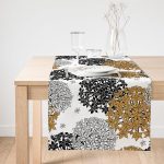 Realhomes Beyaz Zemin Üzerinde Rengarenk Çiçek Desenli Dijital Baskılı Özel Tasarım Süet Runner Realhomes