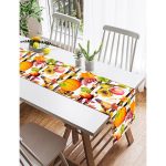 - SuetRunner-8526-Gorsel2 - Realhomes Realhomes Beyaz Zemin Üzerinde Siyah Çizgili Bal Kabağı Desenli Dijital Baskılı Özel Tasarım Süet Runner Realhomes