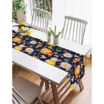 - SuetRunner-8540-Gorsel2 - Realhomes  Realhomes Renkli Zemin Üzerinde Bal Kabağı Desenli Dijital Baskılı Özel Tasarım Süet Runner Realhomes