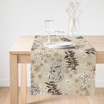 Realhomes Pastel Zemin Üzerinde Renkli Yaprak Desenli Dijital Baskılı Özel Tasarım Süet Runner Realhomes