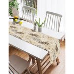 Realhomes Pastel Zemin Üzerinde Renkli Yaprak Desenli Dijital Baskılı Özel Tasarım Süet Runner Realhomes