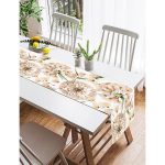 Realhomes Beyaz Zemin Üzerinde Çiçek Desenli Dijital Baskılı Özel Tasarım Süet Runner Realhomes