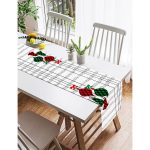 - SuetRunner-8612-Gorsel2 - Realhomes  Realhomes Beyaz Zemin Üzerinde Ekose Desenli Çan Desenli Dijital Baskılı Özel Tasarım Süet Runner Realhomes