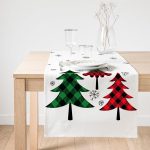 - SuetRunner-8613-Gorsel1 - Realhomes  Realhomes Beyaz Zemin Üzerinde Ekose Desenli Çamağacı Motifli Dijital Baskılı Özel Tasarım Süet Runner Realhomes