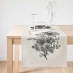 Realhomes Pastel Zemin Üzerinde Çiçek Desenli Dijital Baskılı Özel Tasarım Süet Runner Realhomes