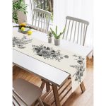 Realhomes Pastel Zemin Üzerinde Çiçek Desenli Dijital Baskılı Özel Tasarım Süet Runner Realhomes