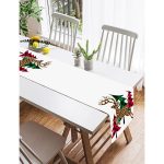 - SuetRunner-8661-Gorsel2 - Realhomes  Realhomes Beyaz Zemin Üzerinde Ekoseli Çamağacı Desenli Dijital Baskılı Özel Tasarım Süet Runner Realhomes