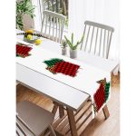 - SuetRunner-8662-Gorsel2 - Realhomes  Realhomes Beyaz Zemin Üzerinde Ekoseli Kumaş Desenli Dijital Baskılı Özel Tasarım Süet Runner Realhomes