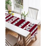 Realhomes Beyaz Zemin Üzerinde Ekose Desenli Geyik Desenli Dijital Baskılı Özel Tasarım Süet Runner Realhomes