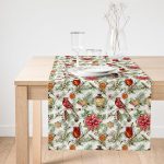 Realhomes Beyaz Zemin Üzerinde Çiçek Desenli Dijital Baskılı Özel Tasarım Süet Runner Realhomes