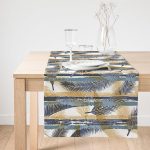 - SuetRunner-8685-Gorsel1 - Realhomes Realhomes Beyaz Zemin Üzerinde Renkli Yaprak Desenli Dijital Baskılı Özel Tasarım Süet Runner Realhomes