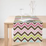 Realhomes Modern Zigzag Dijital Baskılı Süet Runner Realhomes