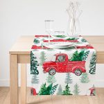 Realhomes Beyaz Zemin Üzerinde Çamağacı Desenli Dijital Baskılı Özel Tasarım Süet Runner Realhomes