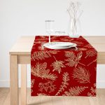 - SuetRunner-8725-Gorsel1 - Realhomes Realhomes Renkli Zemin Üzerinde Yaprak Desenli Dijital Baskılı Özel Tasarım Süet Runner Realhomes