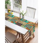 - SuetRunner-8757-Gorsel2 - Realhomes  Realhomes Renkli Zemin Üzerinde Geometrik Desenli Dijital Baskılı Özel Tasarım Süet Runner Realhomes